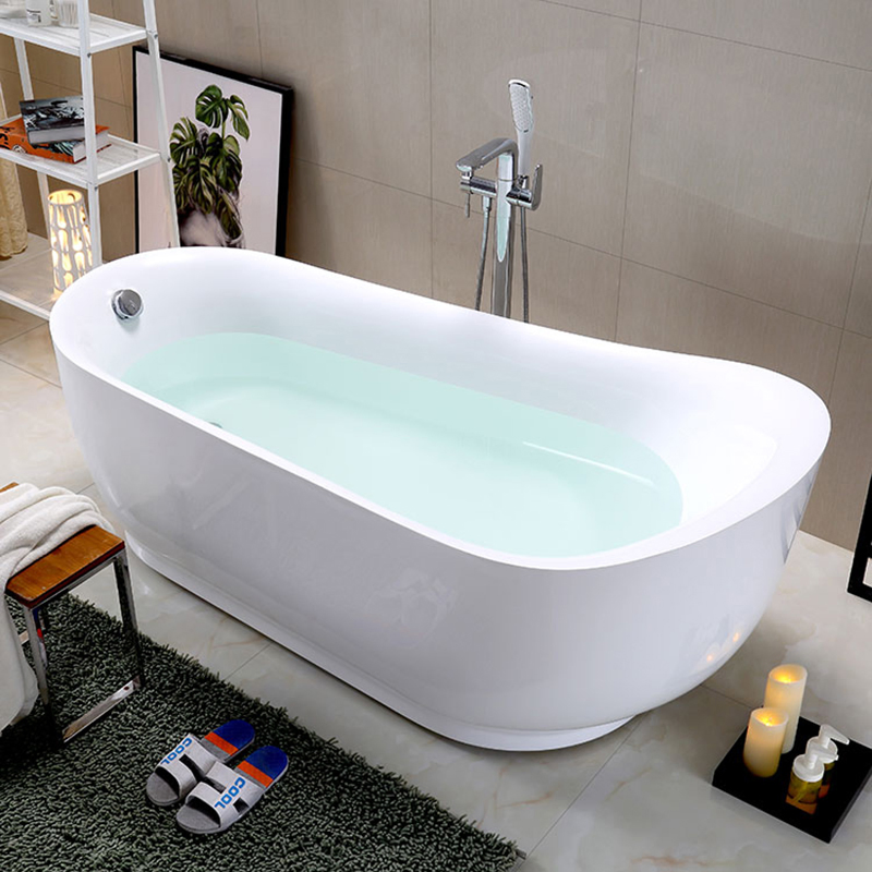 Белая акриловая ванна овальная отдельностоящая