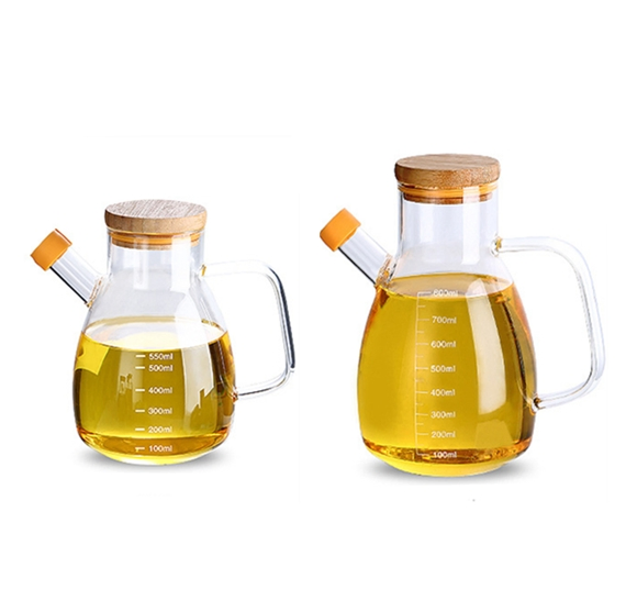 Large Capacity Glass Oil Bottle Olive Oil Pot Sauce Vinegar Pot Kitchen Seasoning Bottle