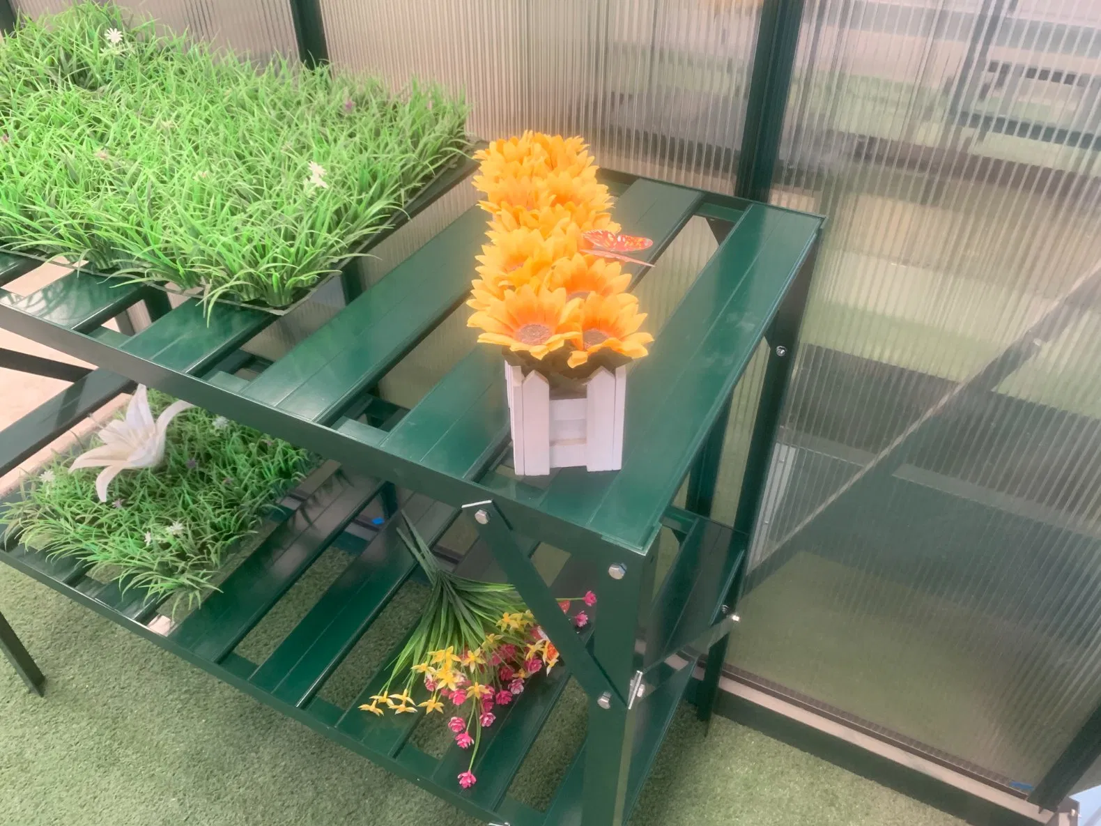 Two-Wheels Flowers Potting Bench Table Stand Rdbw070580