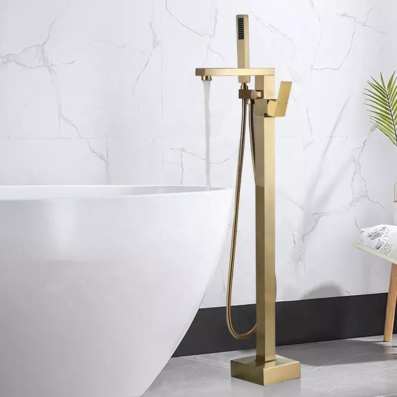 Freestanding Bathtub Shower Faucets Floor Tub Bathroom Water Taps Shower Mixer Tap Faucet Set