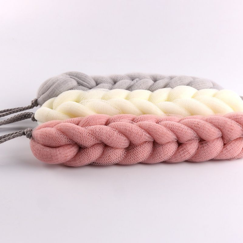 Long Stretch Back Sponge with Rope Handles Back Scrubber Loofah