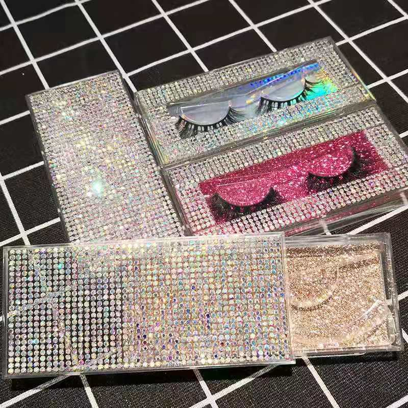 Super Quality Private Logo Custom Magnetic Box Clear Band Hand Made Mink Lashes Fake 3D Mink Eyelashes