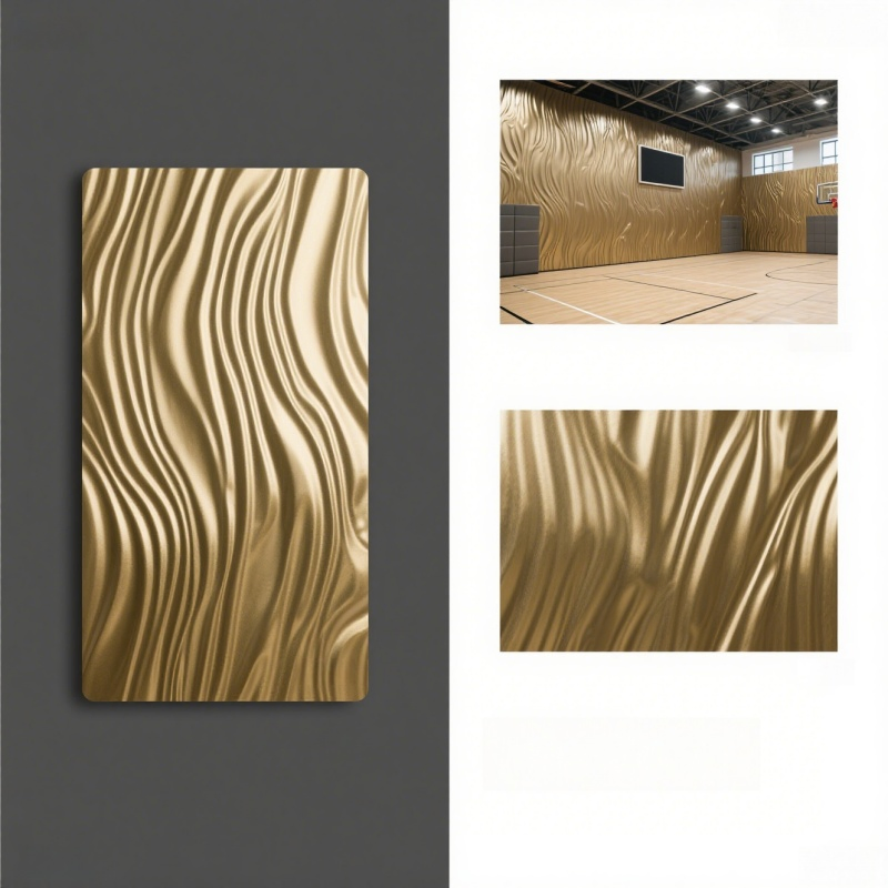 Stylish Hotel and Bar Wall Panel with Water Wave Aesthetic