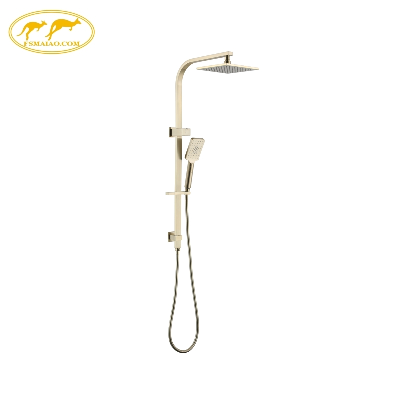 Watermark Wels Standard Bathroom Square Luxury Concealed Wall Mounted Shower Set with Mixer Tap Brass Chrome Shower Head & Shower Set 100108-2c