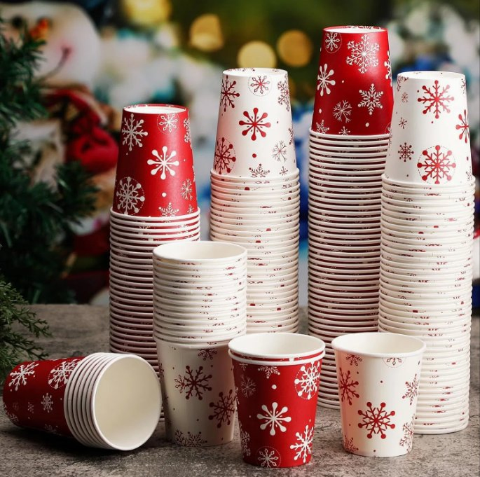 Disposable Merry Christmas Synthetic Paper Cup Raw Material