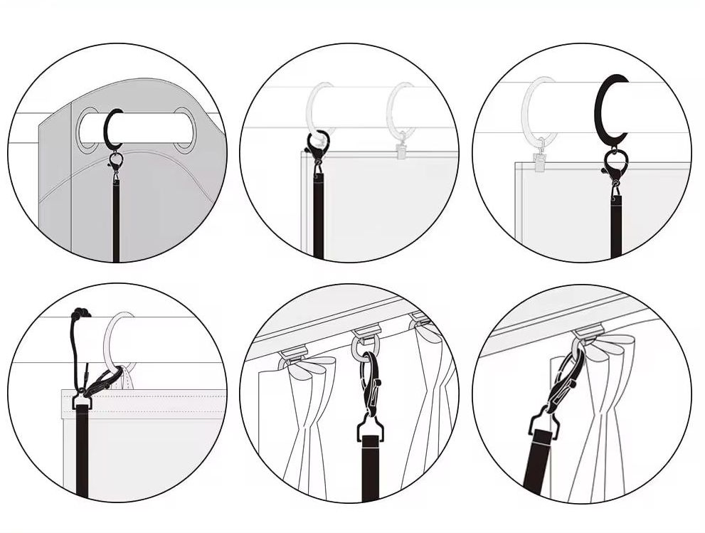 9.5mm Fiberglass Drapery Baton Curtain Wand with Stainless Steel Snap Hook