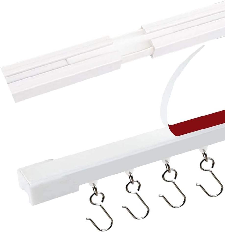 Full Set Curtain Rails with Rings, Easy Install Wall Bracket Curtain Rail, Top Quality Bracket Track