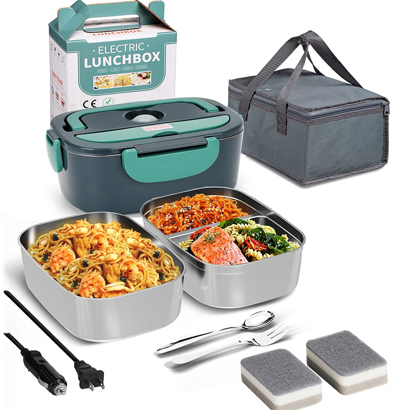 Home Car Portable Electric Lunch Box Warmer with Stainless Steel Inner