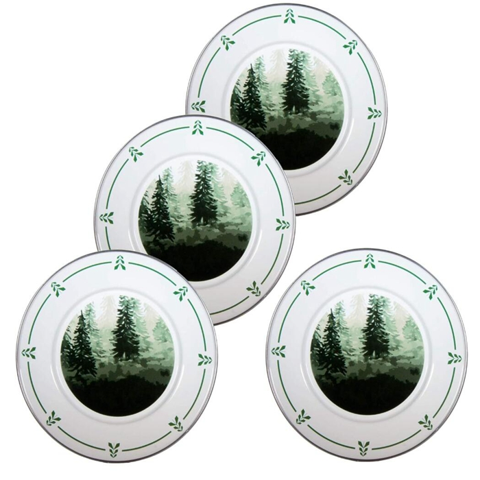Enamelware Dinner Plate Set for Camping Picnic Outdoor Kitchen