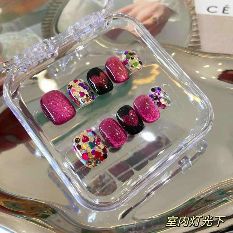 Acrylic Nail Art Short Luxury Press on Nails False Artificial Fingernails