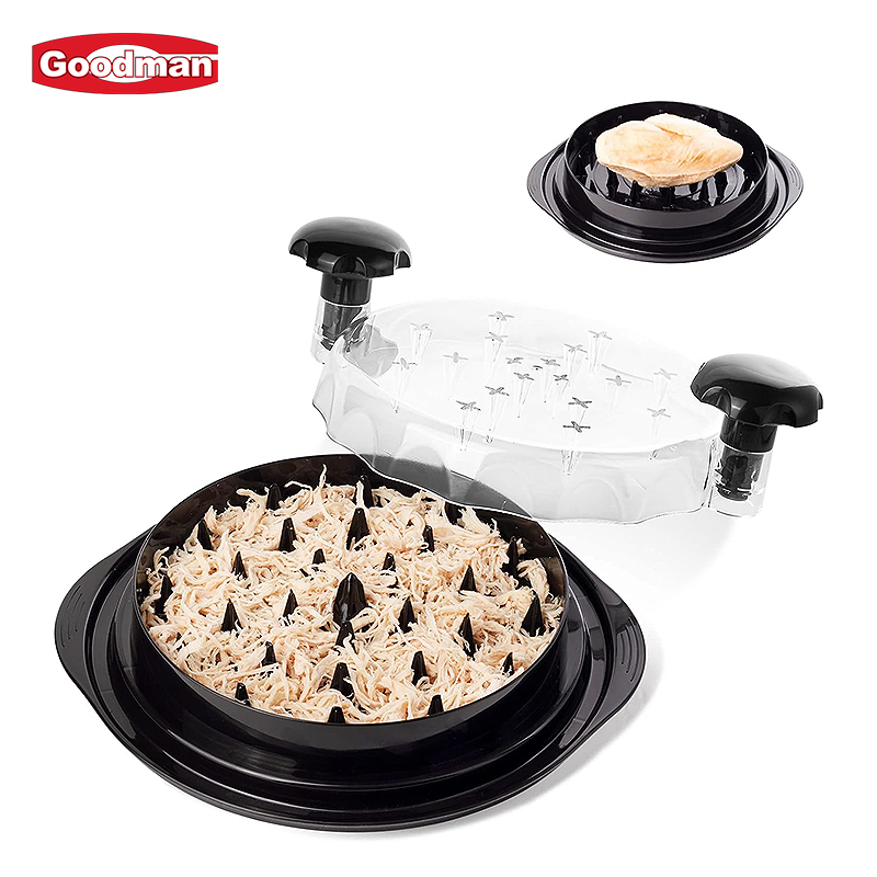 Kitchen Non-Slip Meat Chicken Meat Breast Shredder Tool Twist with Clear Lid