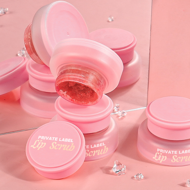Wholesale Custom Organic Vegan Sugar Lips Care Pink Strawberry Lip Scrub Supplier