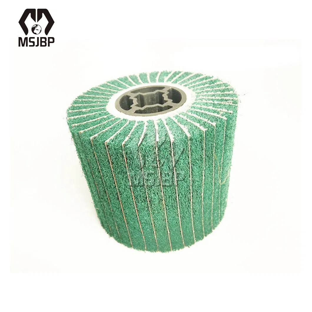 Msjbp Abrasive Floor Brush China Distributors 60# 80# 120# 180# Grit Non Woven Abrasive Flap Brush Polishing Wheel