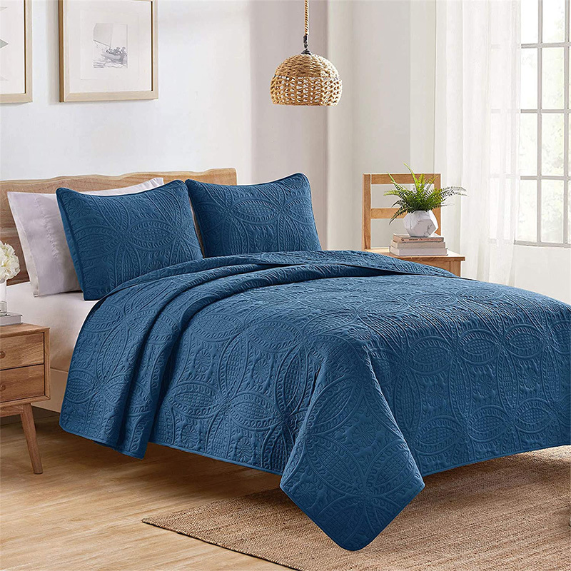 Chinese Wholesale Customized Microfiber Quilted Bedspread Ultrasonic Bedspread