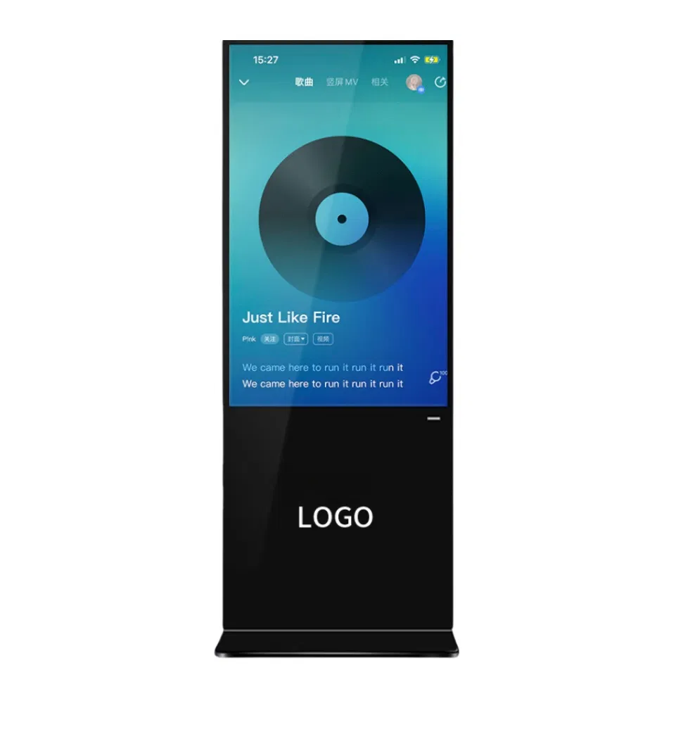 Indoor 55 Inch LCD Advertising Player Touch Screen Floor Stand Kiosk 4K Screen Digital Signage Display