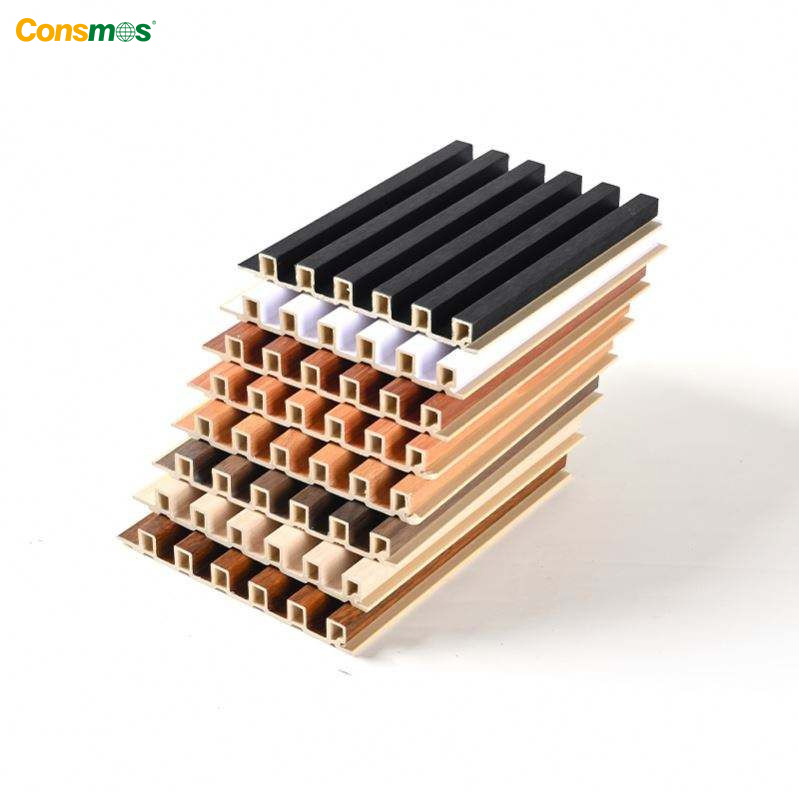 Wooden Texture PVC WPC Fluted Wall Panels for Interior Decoration