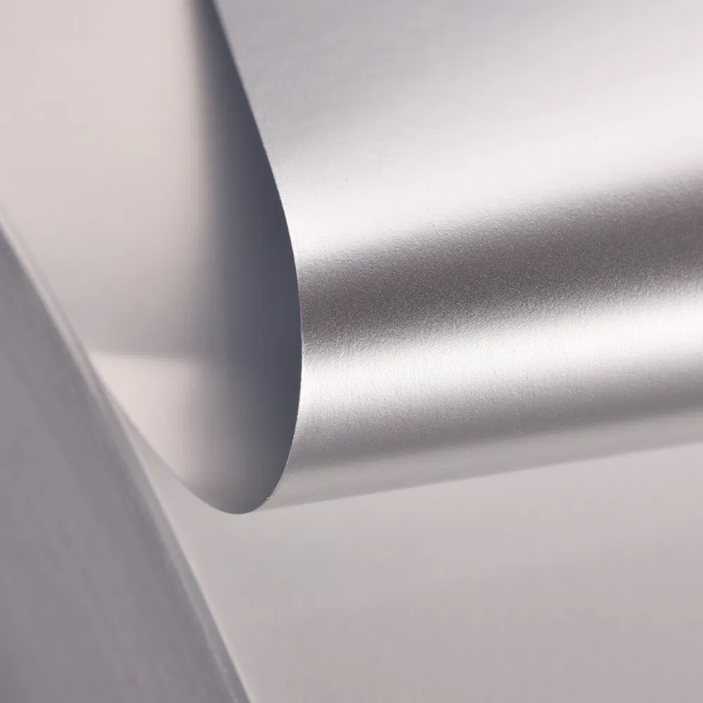 Waterproof paper Repositionable rollo jumbo de papel Matte Silver PET