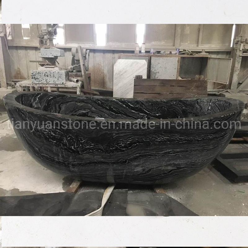 Black Granite Freestanding Stone Bathtub