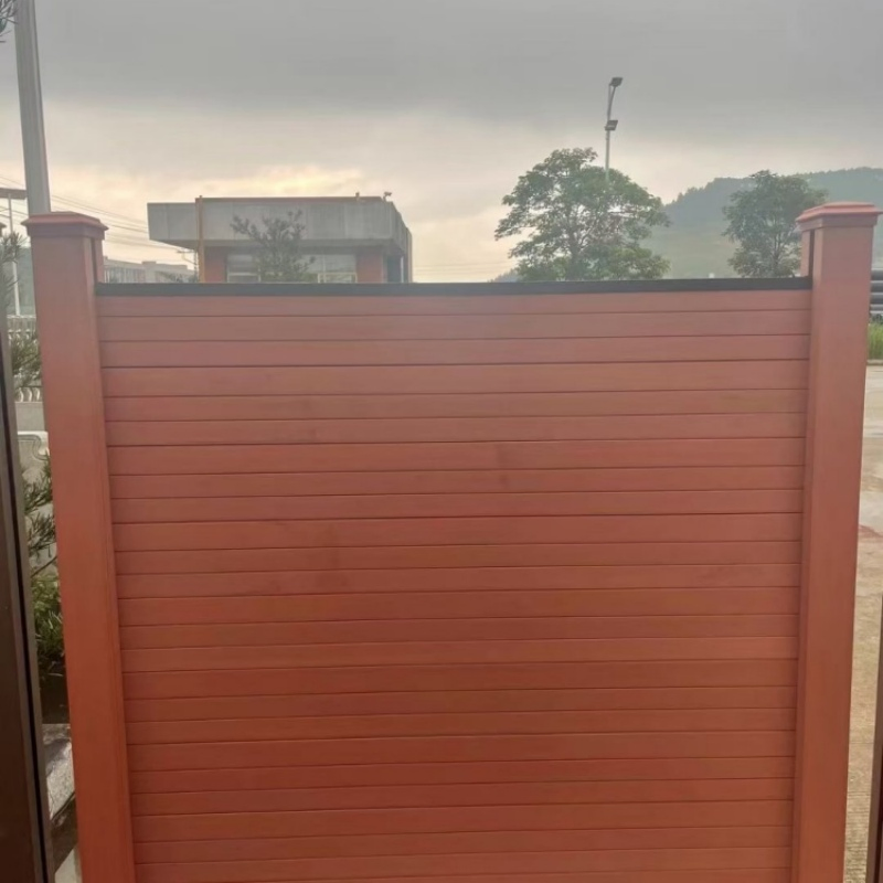 6outdoor Garden Privacy Wood Plastic Composite Temporary Fence WPC Balcony Wooden Fencing