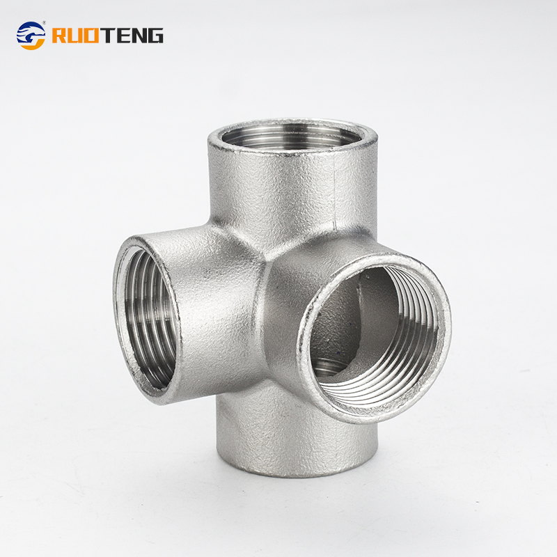 [Ruoteng] Stainless Steel 3D Equal Cross Stainless Steel Pipe Fitting Stainless Steel Threaded Cross