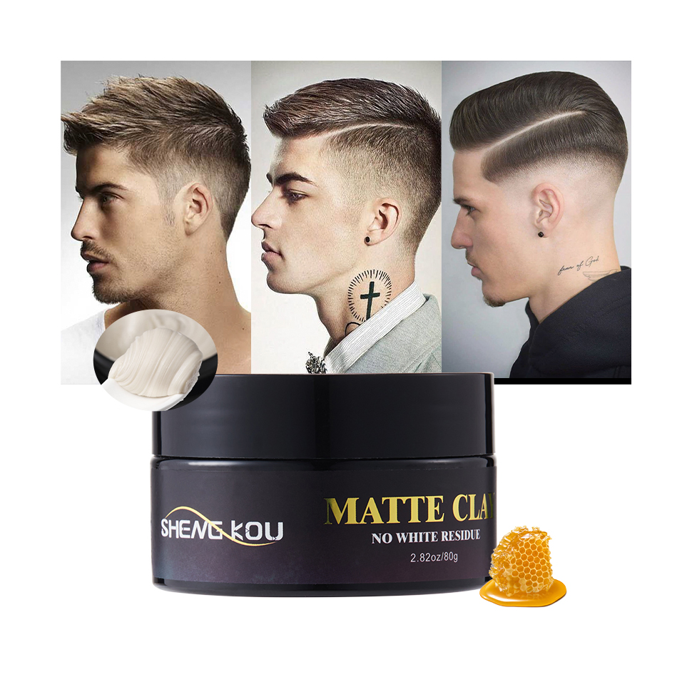 Custom Logo Wholesale Matte Mud Natural Hair Styling Paste Products No Shine Strong Hold Hair Clay for Men