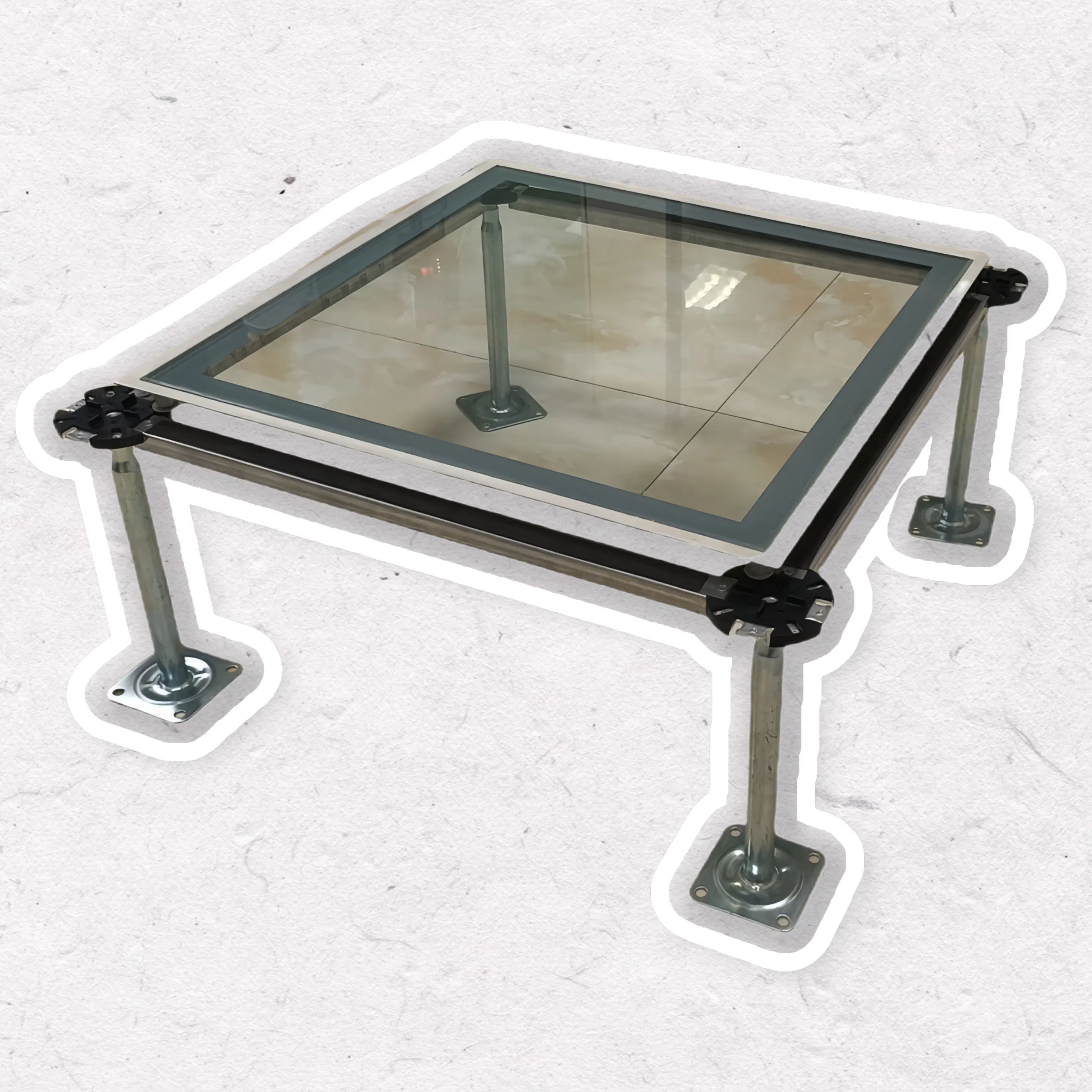 Lingding Efficient 12mm Anti-Corrosive Glass Raised Floor for Industrial Spaces