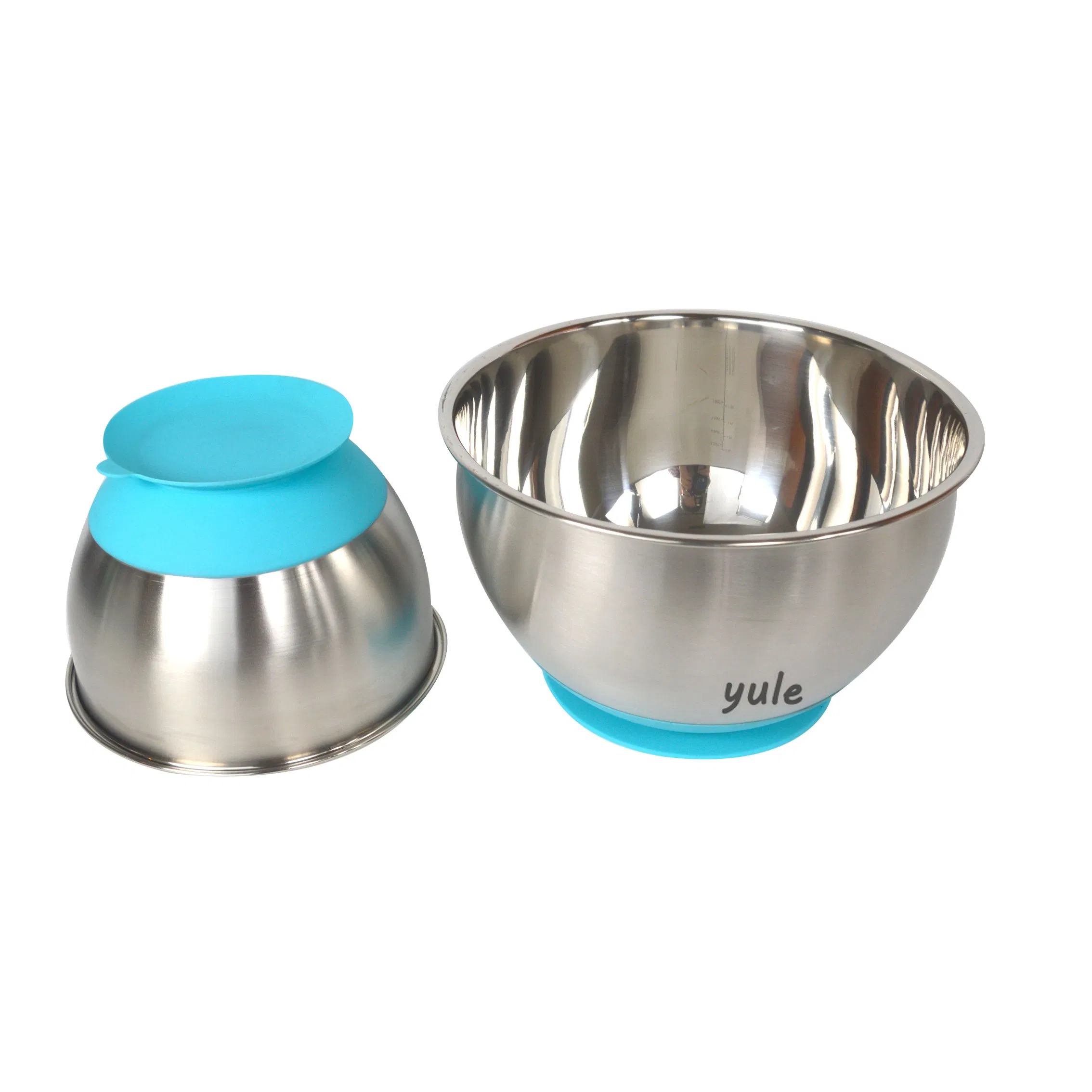 Stainless Steel Non Slip Bottom Salad Vegetable Food Mixing 3 Piece 1.5/3/5qt Stainless Steel Mixing Bowl with Suction Cup