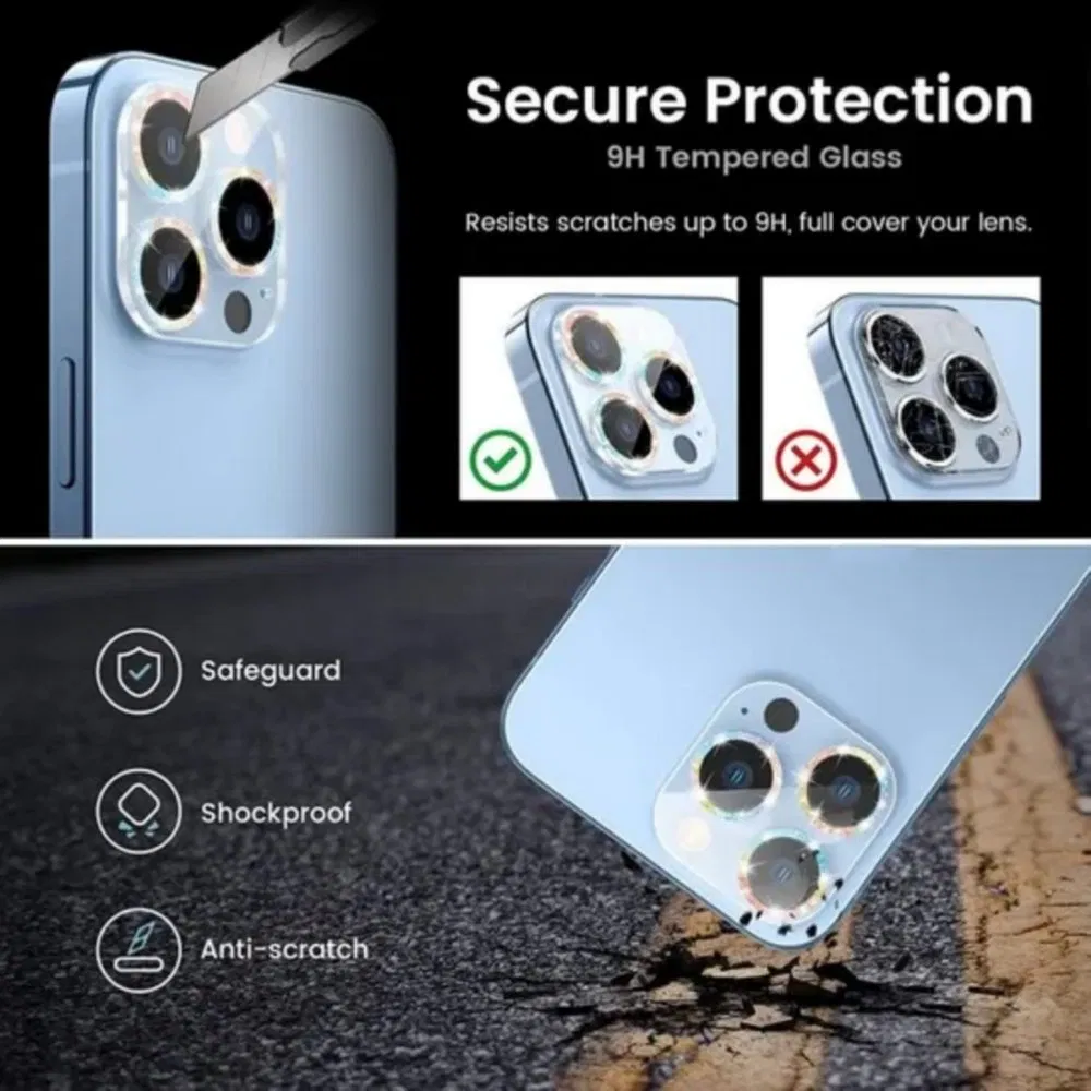 2025 Hot 3D Bling Camera-Ring Lens Protector for Lphone 15/16/17 PRO Max