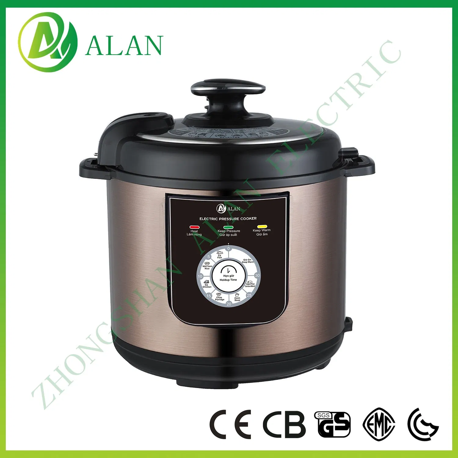 220V Low Power Stainless Steel Housing Aluminum Inner Pot Vacuum 8L 10L 12L Automatic Electric Pressure Cooker