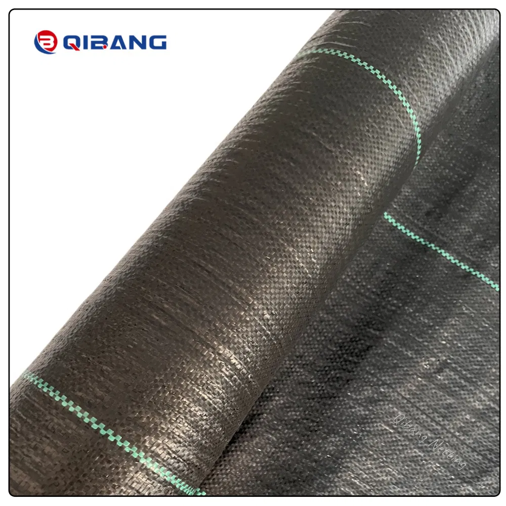 Breathable PE Woven 100GSM Black 2m X 100m Garden Bed Anti Weed Mat for Retail Nursery