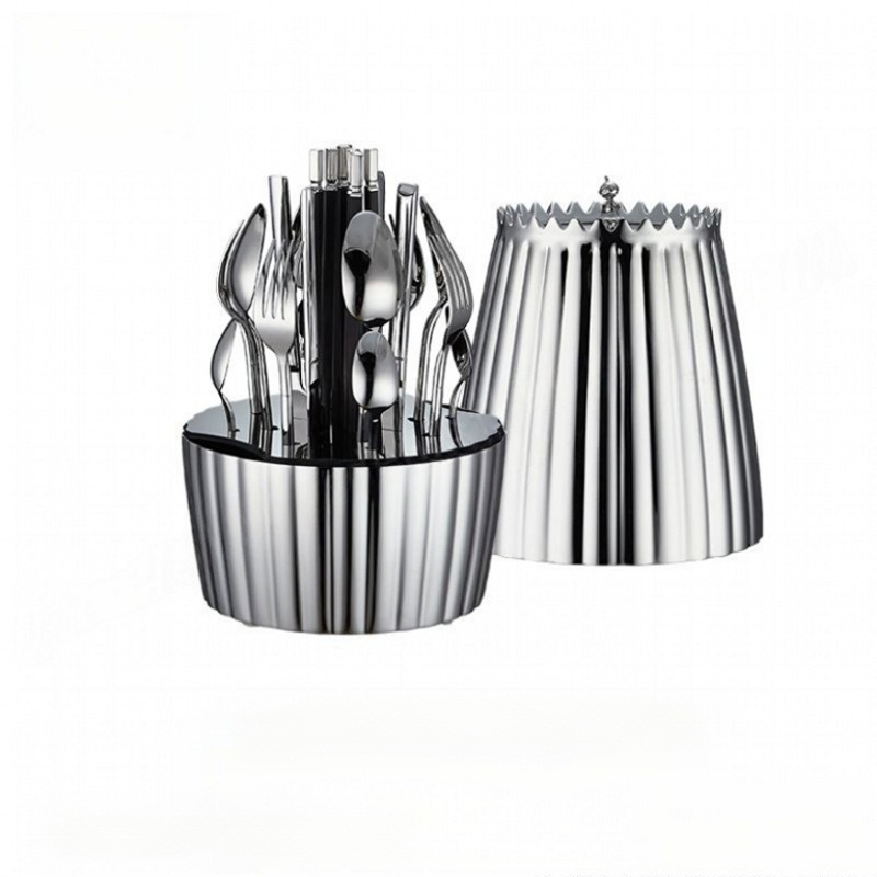 24-Piece Silver Egg-Shaped Tableware Stainless Steel Flatware Set Wholesale Cutlery Set