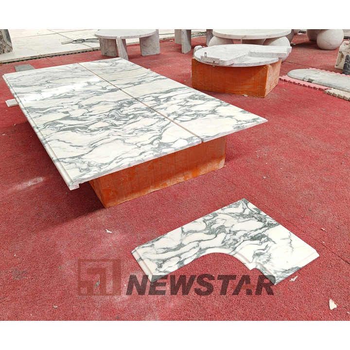 Hot Sales Arabescato Marbles Polished Surface Interior Design, White Marble Slab Floor Tile Countertop