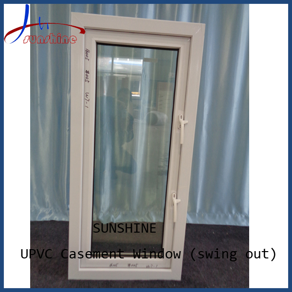 Customized UPVC PVC Single Panel Swing out Window with Fixed Glass Window