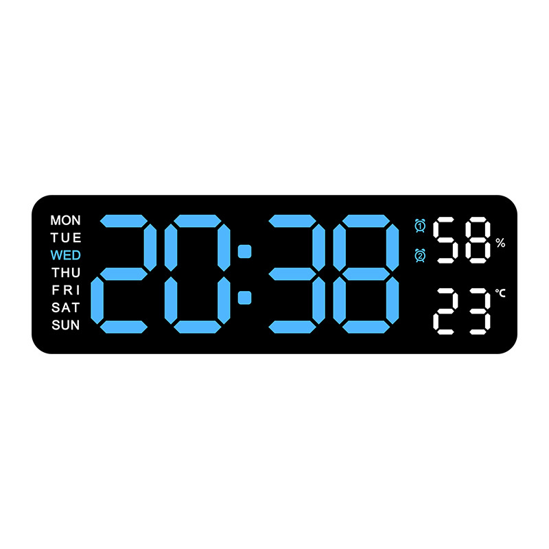 Digital LED Alarm Clock Electric Clock with Calendar Temperature Humidity Table Clock