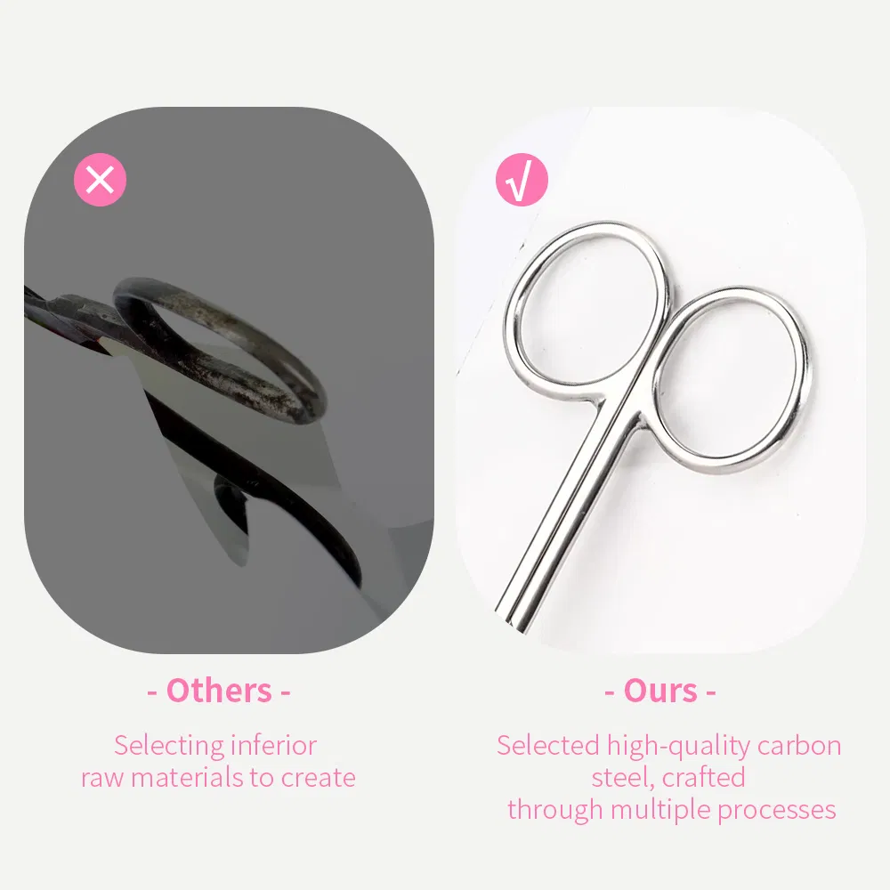 Men's Nose Hair Scissors Stainless Steel Eyebrow Scissors Profession Elbow Scissor