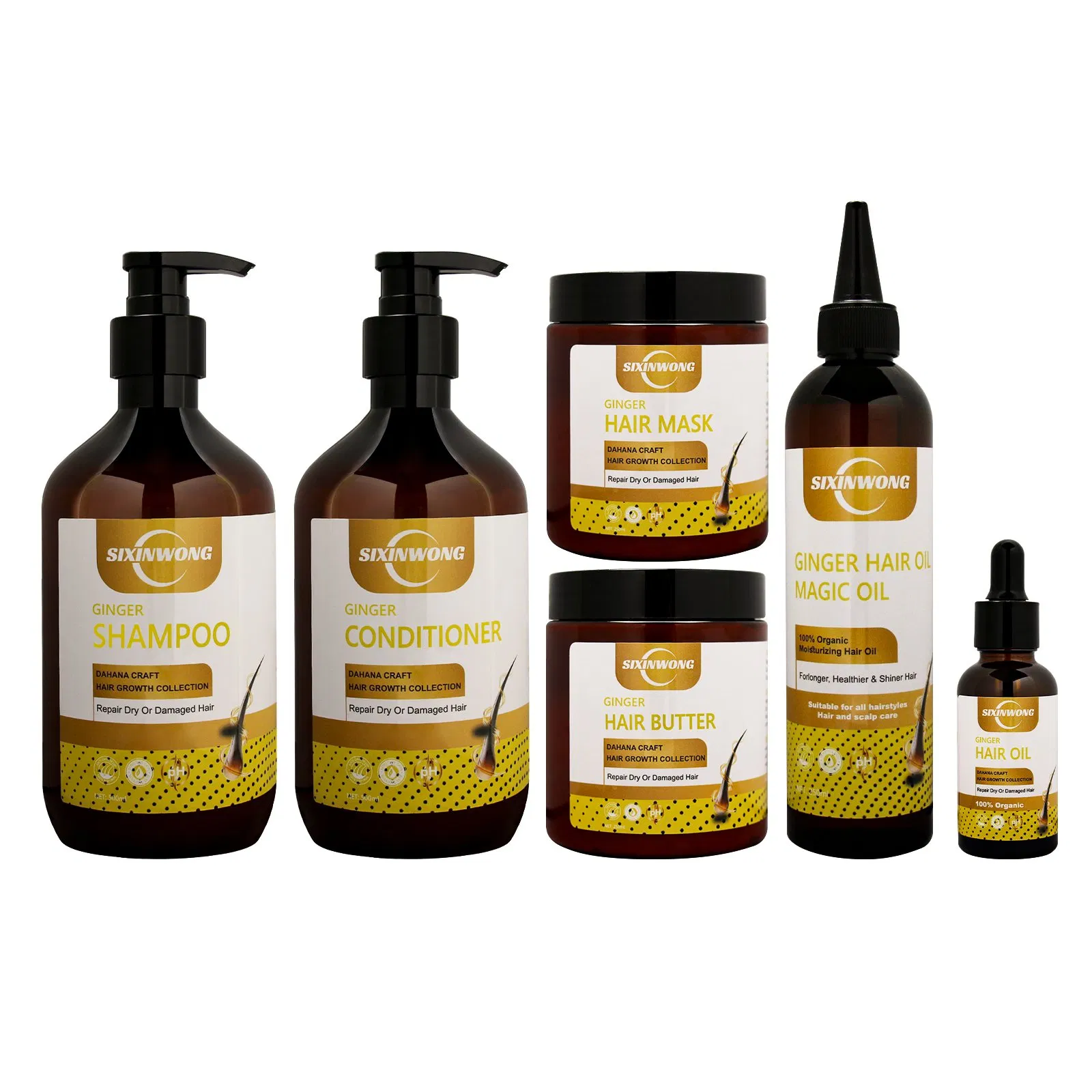 Beauty Cosmetics Hair Prevent Split End Hair Growth Ginger Shampoo Set