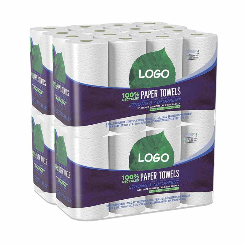 100% Sustainable Virgin Wood Pulp Paper Towel 300sheets Jumbo Roll Kitchen Towel 2ply Paper Towel