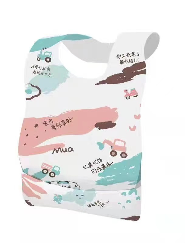Factory Wholesale Soft Disposable Custom Logo Non Woven Baby Bib for Eating