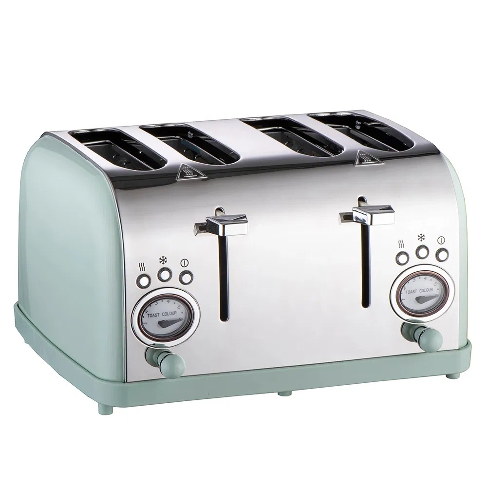 New Design Hot Sell Sandwich Electric Stainless Steel Smart Bread Toaster Retro Wide Slot 4 Slice Toaster