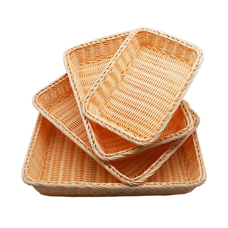 Kitchen Round Bread Rattan Basket with Cover for Food