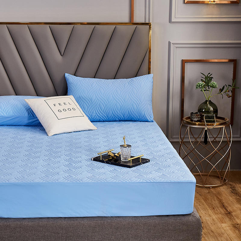 Hot Sale Cotton Full Size Mattress Protector Cover White Mattress Pad Protector Pink 3-Piece Quilting Mattress Protector