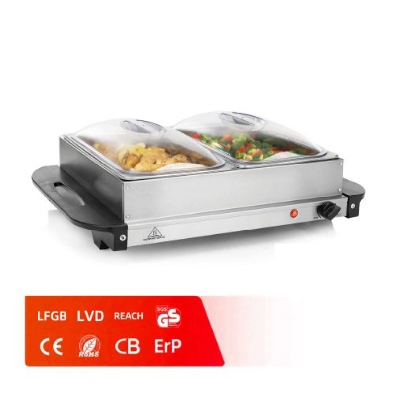 2 Separate 5L Warming Pans Electric Buffet Warmer for Hotel