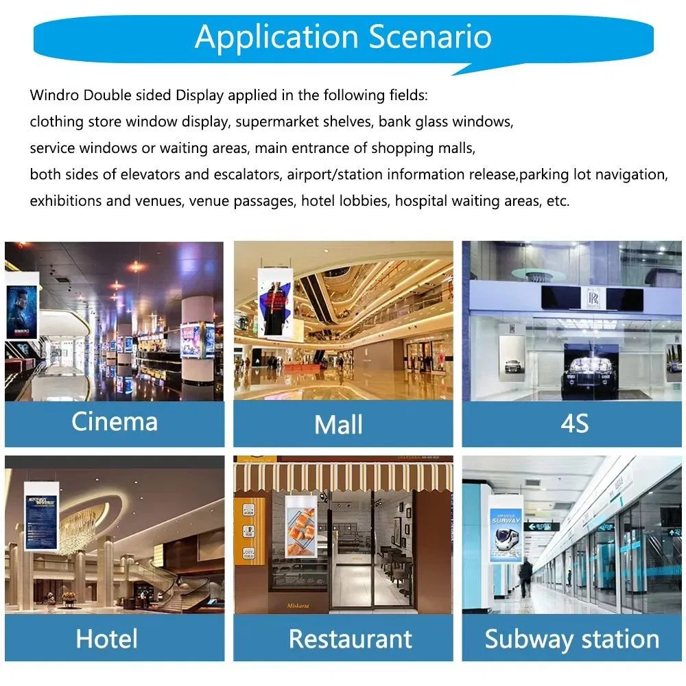 Двусторонний 55'' LCD дисплей для рекламы с CMS