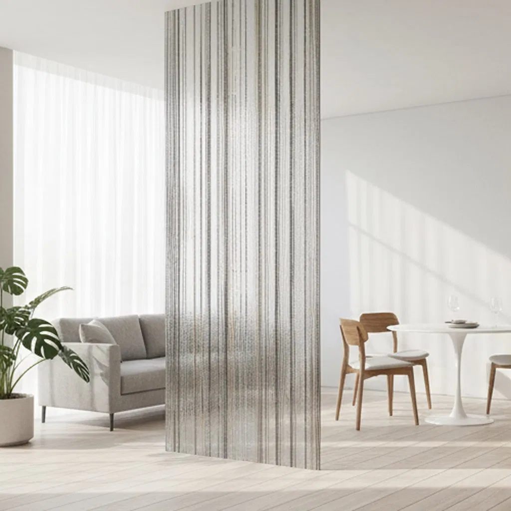 Minimalist Geometric Design Glass Custom Dining Room Installation Laminated Glass