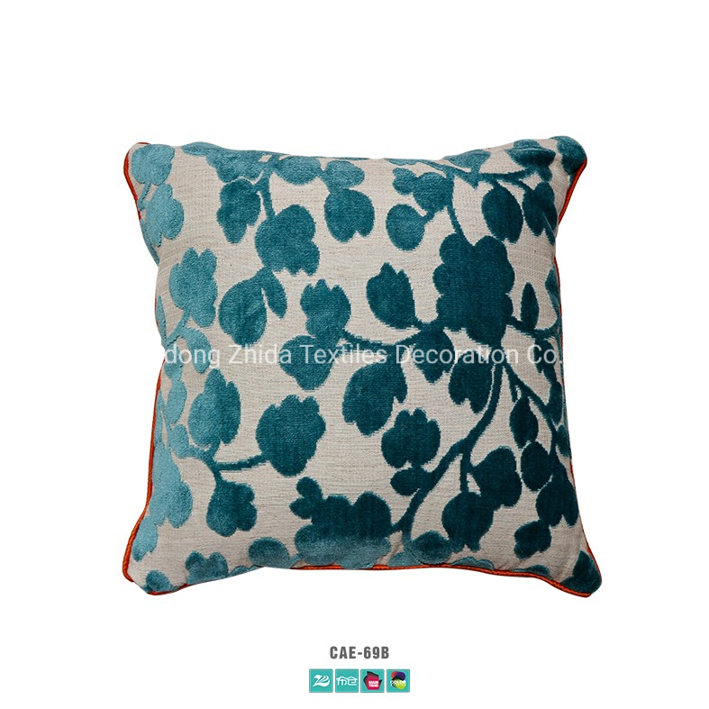 Home Bedding Upscale Cotton Linen Cut Velvet Upholstered Couch Cushion