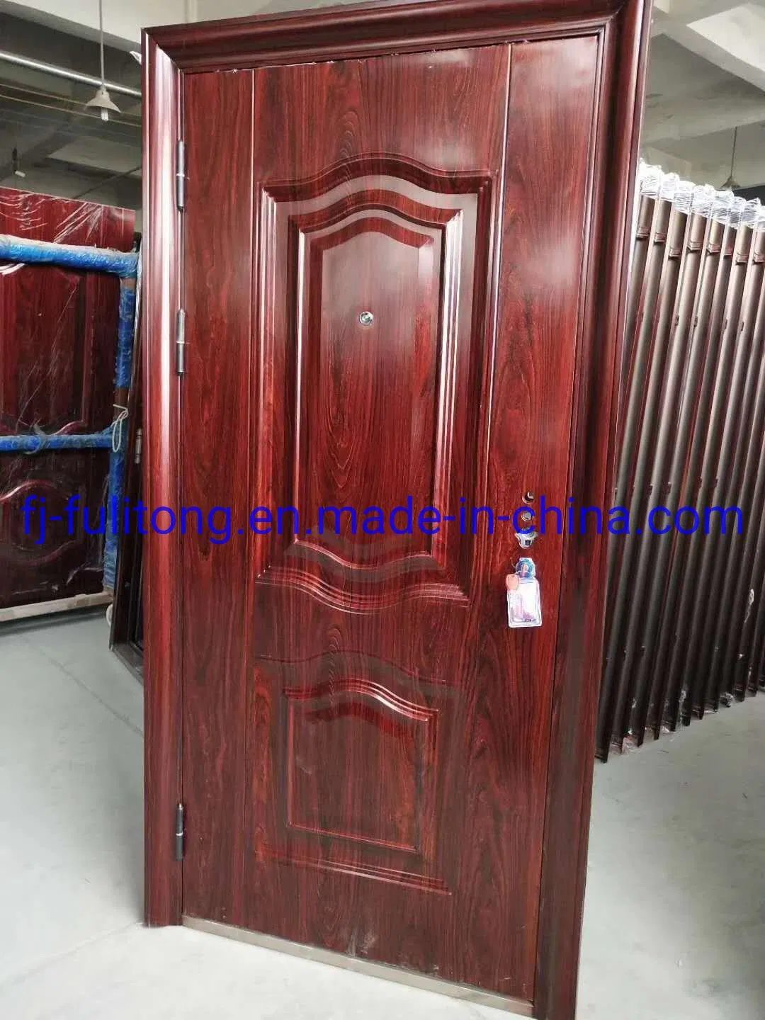 Security Patio Steel Internal Sliding Glass Shutter Wooden Door