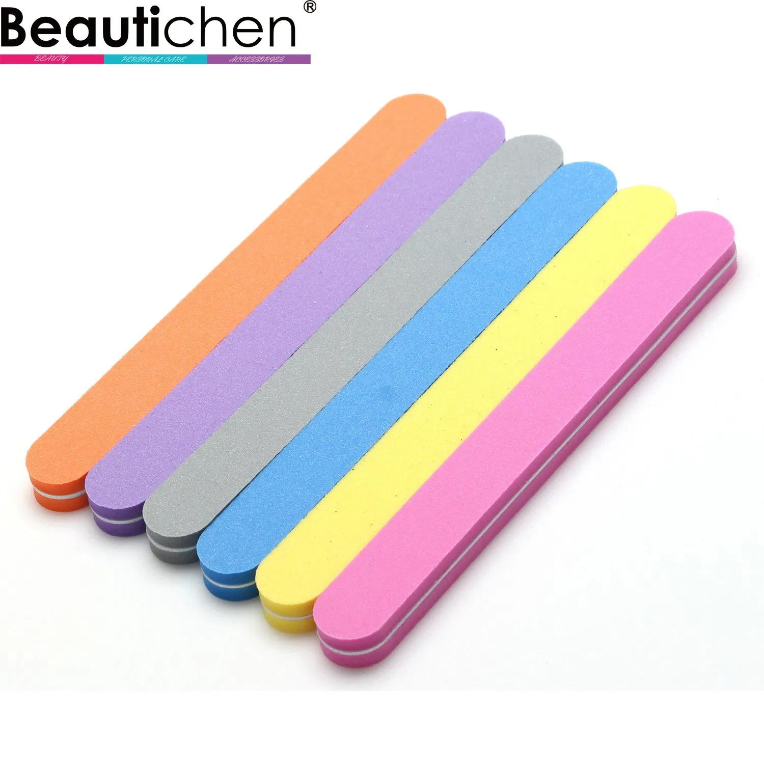 Beautichen Colorful Sponge Nail Buffer Files – Double-Sided Soft Emery Blocks for Nail Shaping, Smoothing & Gel Polish Removal