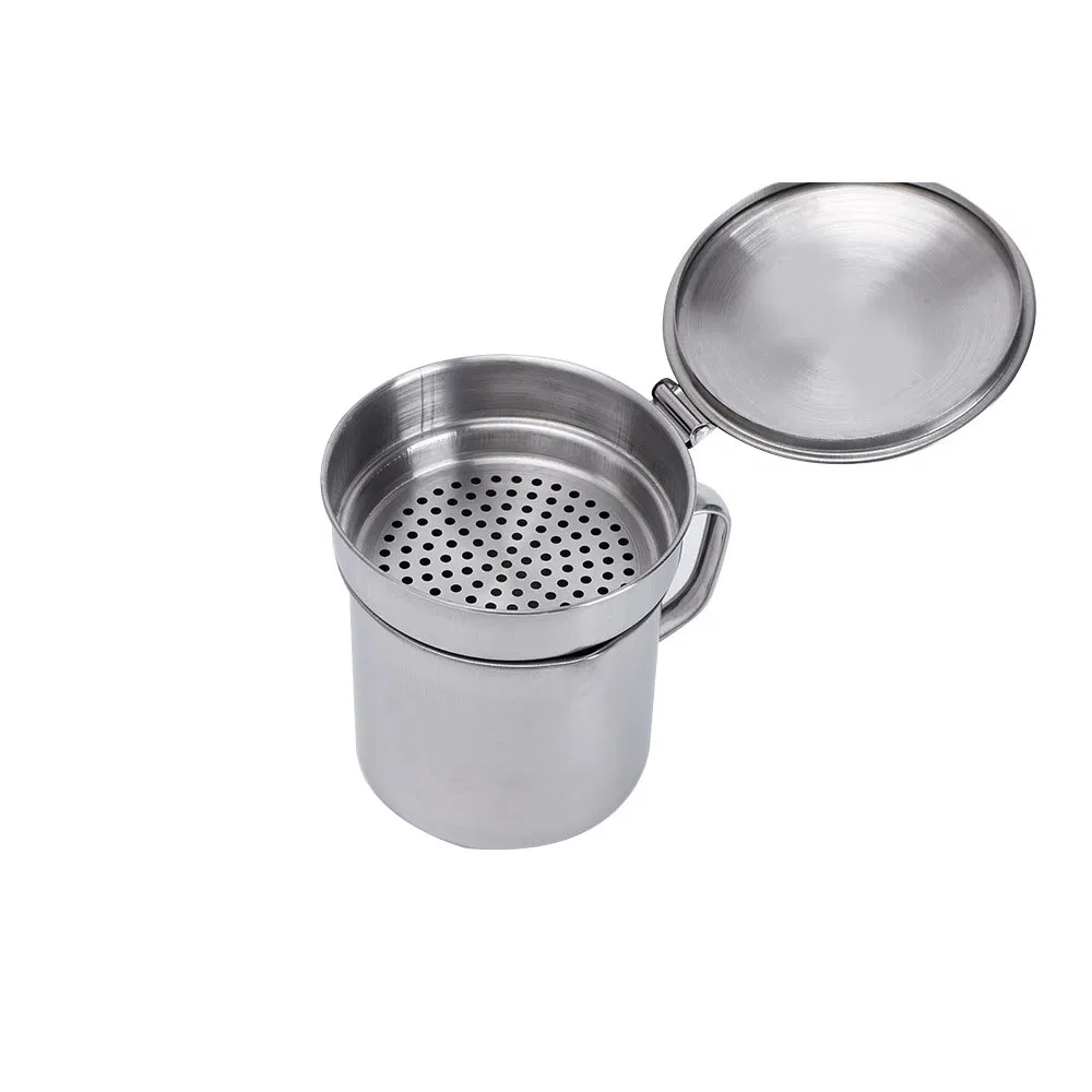 Home Stainless Steel Oil Strainer Cup Grease Separator Clean Storage Oil-Filter Cup