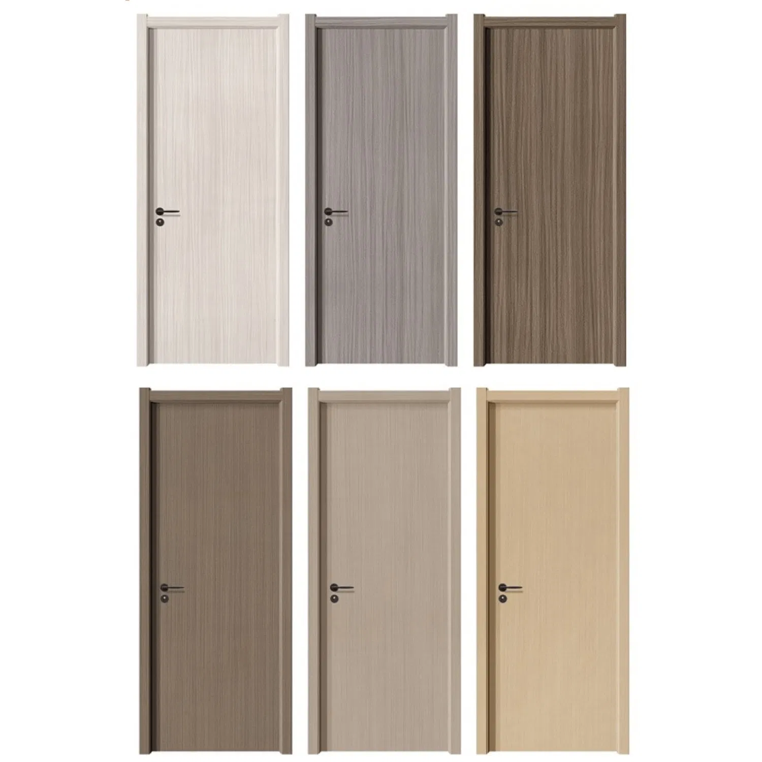 Waterproof Fireproof Interior Modern WPC Skin Doors for Villa