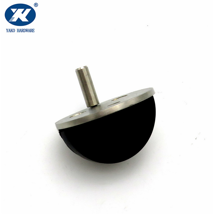 Stainless Steel Brushed Half Dome Floor Mounted Rubber Shield Door Stopper